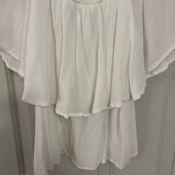 White Show Me Your Mumu Short Sleeve Flutter Blouse size Medium - Picture 3 of 9
